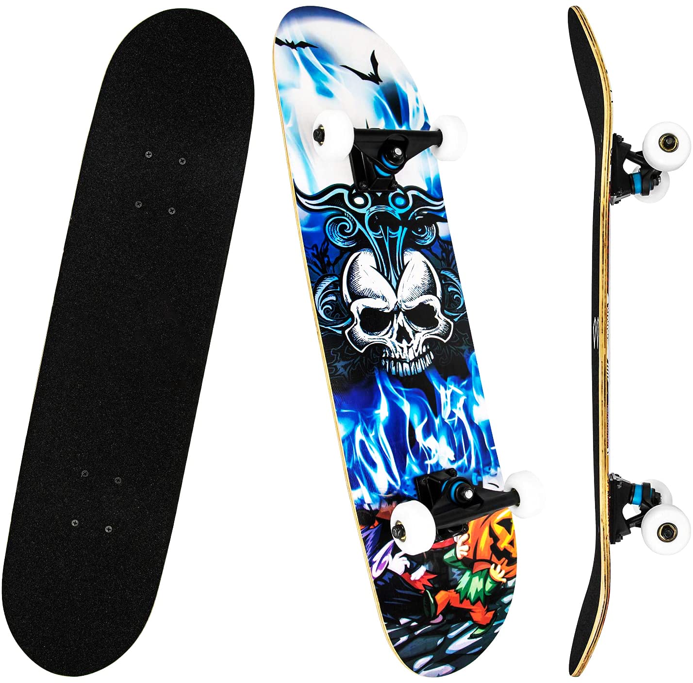 Skateboards Pro 31 inches Complete Double Kick Deck Concave